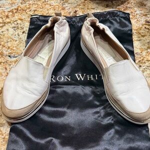 Ron White Women's White and gold  Slip-On Shoes